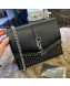 Saint Laurent Medium Sulpice Bag in Studded Leather 532629 Black/Silver 2019