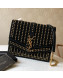 Saint Laurent Medium Sulpice Bag in Studded Suede 532629 Black/Gold 2019