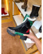 Louis Vuitton Laureate Suede Wool Platform Desert Short Boot Black/Green 2019