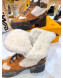 Louis Vuitton Laureate Suede Wool Platform Desert Short Boot Tan 2019