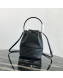 Prada Calfskin Drawstring Bucket Bag 1BH038 Black 2019