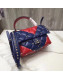 Valentino Medium V Inlay Candystud Stripes Top Handle Bag Red/Blue 2018