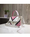 Valentino Medium V Inlay Candystud Stripes Top Handle Bag White/Pink 2018