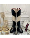 Gucci Zumi Horsebit Diagonal Stripe Mid-Heel Knee High Boot 575840 Black/Beige 2019