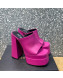 Versace Calfskin Platform Slide Sandals 15.5cm Fuchsia Pink 2022 23