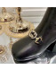 Gucci Zumi Horsebit Diagonal Stripe Mid-Heel Knee High Boot 575840 Black/Beige 2019