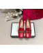 Gucci Sylvie Chain Leather Mid-heel Pump ‎537539 Red 2019