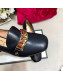 Gucci Sylvie Chain Leather Mid-heel Pump ‎537539 Black 2019