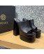 Versace Calfskin Platform Slide Sandals 15.5cm Black 2022 27