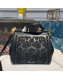 Dolce&Gabbana DG Medium Sicily Top Handle Bag in Intaglio Lace and Leather Black 2019