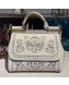 Dolce&Gabbana DG Medium Sicily Top Handle Bag in Intaglio Lace and Leather White 2019
