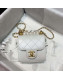 Chanel Quilted Leather Pearl Square Clutch with Chain AP0997 White 2019