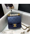 Chanel Quilted Leather Pearl Square Clutch with Chain AP0997 Navy Blue 2019