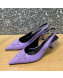 Versace Medusa Patent Leather Slingback Pumps 6cm Purple 2022