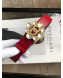 Chanel Calfskin Belt with Crystal Bloom Buckle 30mm Dark Red