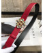 Chanel Calfskin Belt with Crystal Bloom Buckle 30mm Dark Red