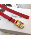 Dior Calfskin Belt with CD Buckle 25mm Red 2019