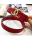 Chanel Leather Belt with Pearls CC Buckle 25mm Red