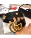Gucci Gancio Bee Belt with GG Buckle 40mm Black  