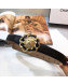 Chanel Leather Belt with Round Buckle 20mm Black