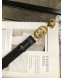 Gucci Leather Belt with Interlocking G Horsebit 20MM Black/Gold 2019