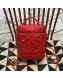 Chanel CC Lambskin Vanity Case Top Handle Bag Red 2019