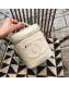 Chanel CC Lambskin Vanity Case Top Handle Bag White 2019