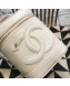 Chanel CC Lambskin Vanity Case Top Handle Bag White 2019
