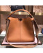 Fendi Leather Medium Peekaboo X-Lite Regular Bag Brown 2019