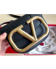 Valentino Supervee Calfskin Maxi-Logo Crossbody Bag 1011S Black/Gold 2020