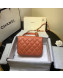 Chanel Quilted Calfskin Medium Flap Bag with Top Handle AS1155 Orange 2020