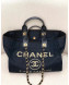 Chanel Deauville Lurex Canvas Large Shopping Bag A93786 Navy Blue/Gold 2019