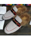 Gucci Princetown Canvas Wool Slipper White/Red 2019