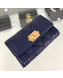 Chanel Quilted Grained Small Flap Boy Wallet A80603 Navy Blue/Gold 2019