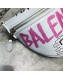 Balenciaga Souvenir XS Graffiti Calfskin Belt Bag White/Pink 2019