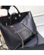 Chanel Deauville Grained Calfskin Large Shopping Bag A57067 Black/Gold 2019