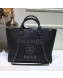 Chanel Deauville Grained Calfskin Medium Shopping Bag A57067 Black/Silver 2019