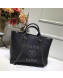 Chanel Deauville Grained Calfskin Medium Shopping Bag A57067 Black/Silver 2019