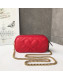 Gucci GG Marmont Mini Chain Bag 546581 Red 2019