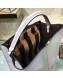 Fendi Peekaboo X-Lite Medium Bag in Striped Fur and Supple Calfskin White 2019