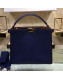 Fendi Peekaboo X-Lite Medium Bag in FF Pocket and Supple Leather Navy Blue 2019