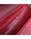 Chanel Quilted and Chevron Calfskin Flap Bag with Top Handle AS0804 Red 2019