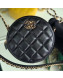 Chanel Quilted Lambskin Chain CC Round Clutch with Chain AP0725 Black 2019