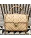 Chanel Quilted and Chevron Calfskin Flap Bag with Top Handle AS0804 Beige 2019