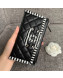 Chanel Calfskin Stripes Trim Wallet A80069 Black