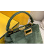 Fendi Peekaboo XS Suede Top Handle Bag Green 2019