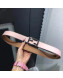 Fendi Calfskin Leather Belt with FF Buckle 30MM Pink  