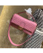 Fendi Baguette Large FF Logo Lambskin Flap Bag Pink 2019