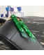 Prada Odette Saffiano Leather and Crocodile Bag 1BH123 Black/Green 2019