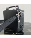 Prada Men's Saffiano Leather Square Bandoleer Shoulder Bag 2VH069 Black 2019